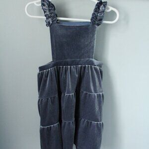 - Iris & Ivy Size 24M Soft Velour  Dress Steel Blue